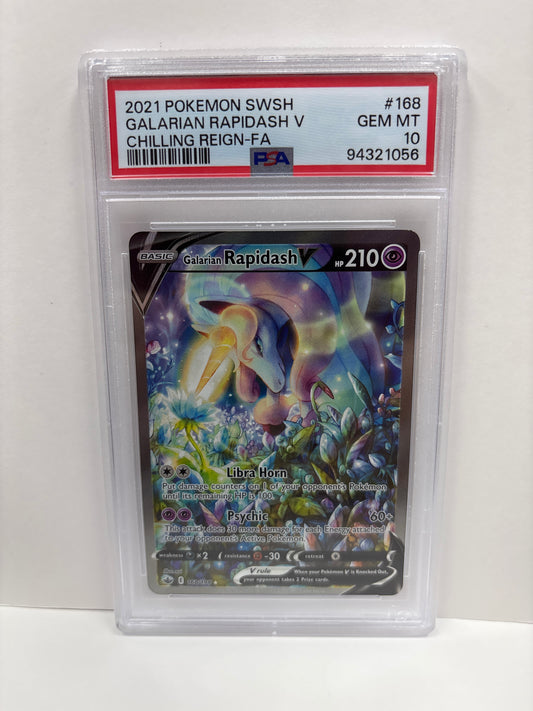 Pokemon Galarian Rapidash V 168/198 PSA 10