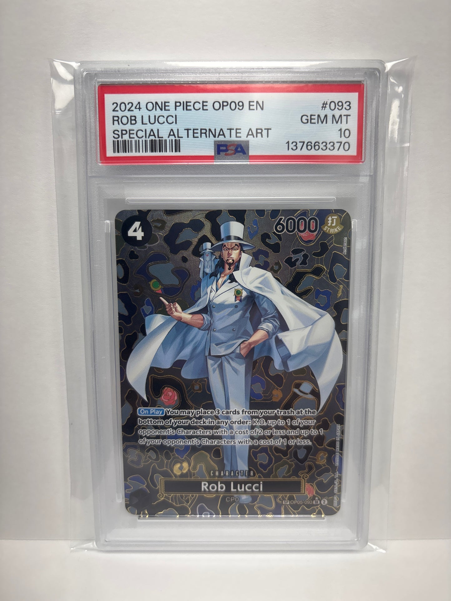 One Piece Card Game Rob Lucci OP05-093 PSA 10