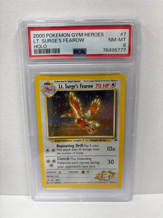 Pokemon Lt. Surge’s Fearow 7/132 (2000) PSA 8