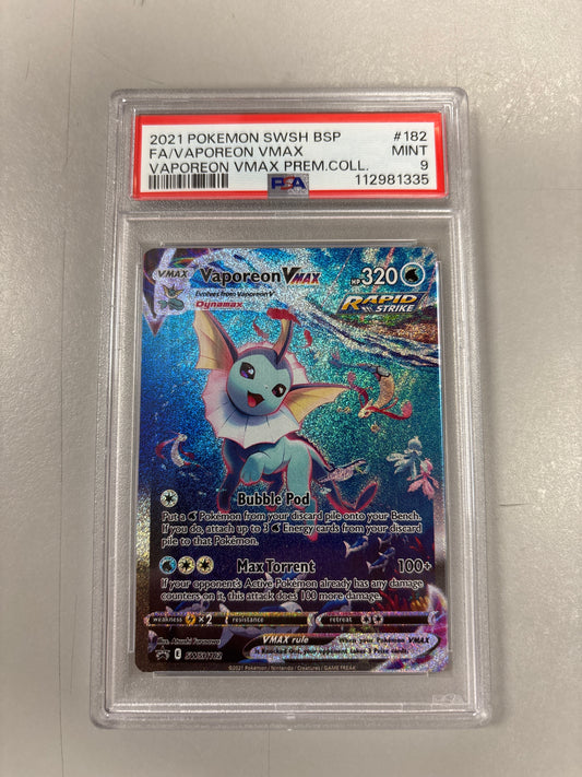 Pokemon Vaporeon VMAX SWSH182 PSA 9