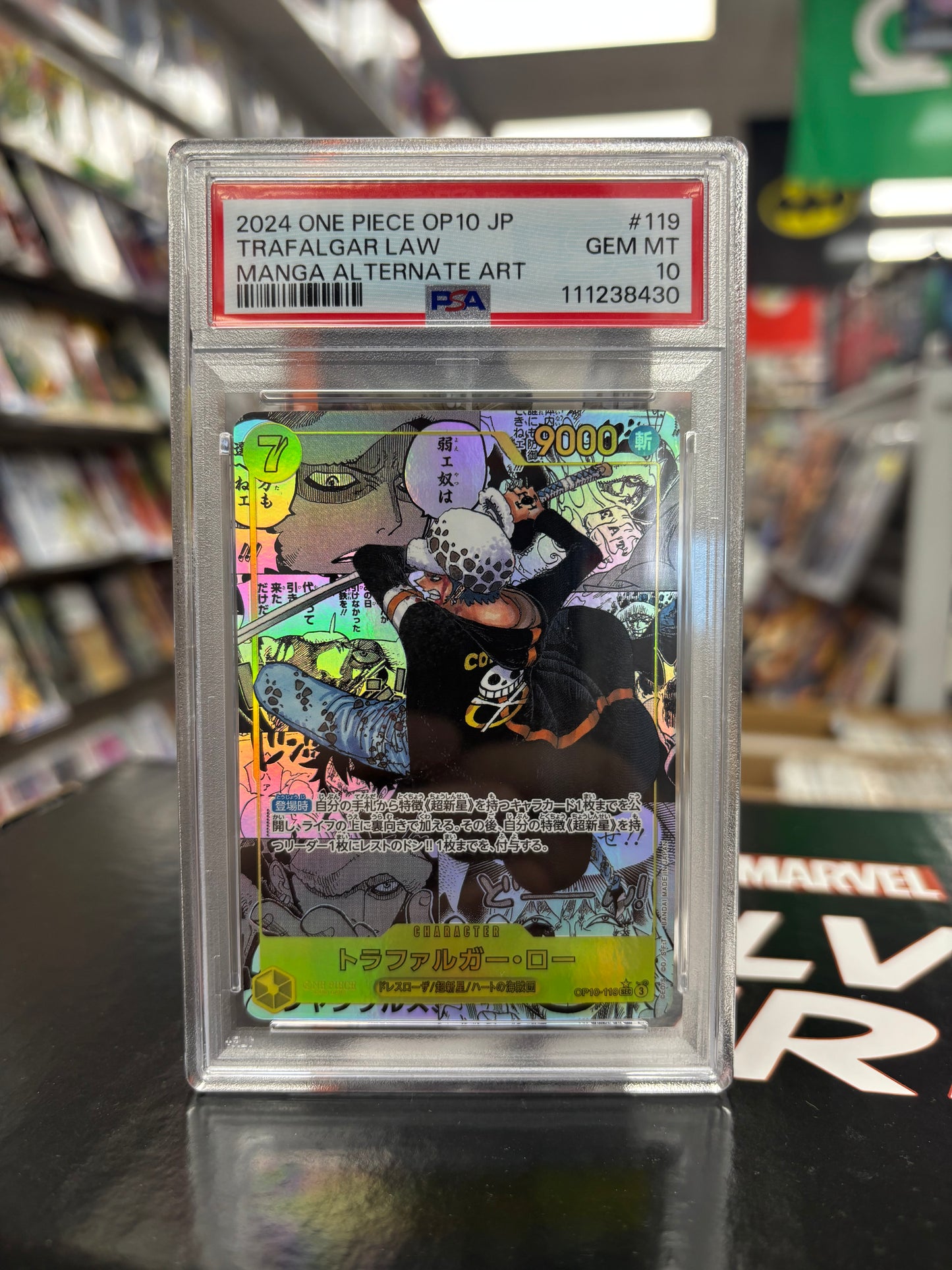 One Piece Card Game Japanese Trafalgar Law OP10-119 Manga Alt Art PSA 10
