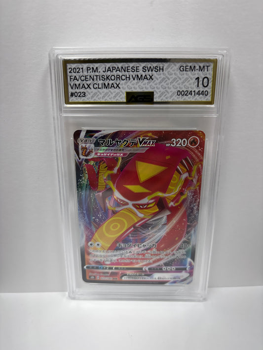 Pokemon Japanese Centiskorch VMAX 023/184 AGS 10