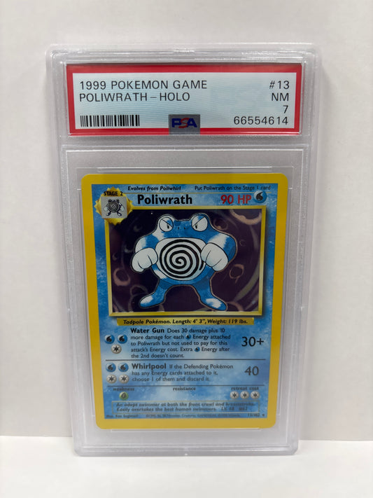 Pokemon Poliwrath 13/102 (1999) PSA 7