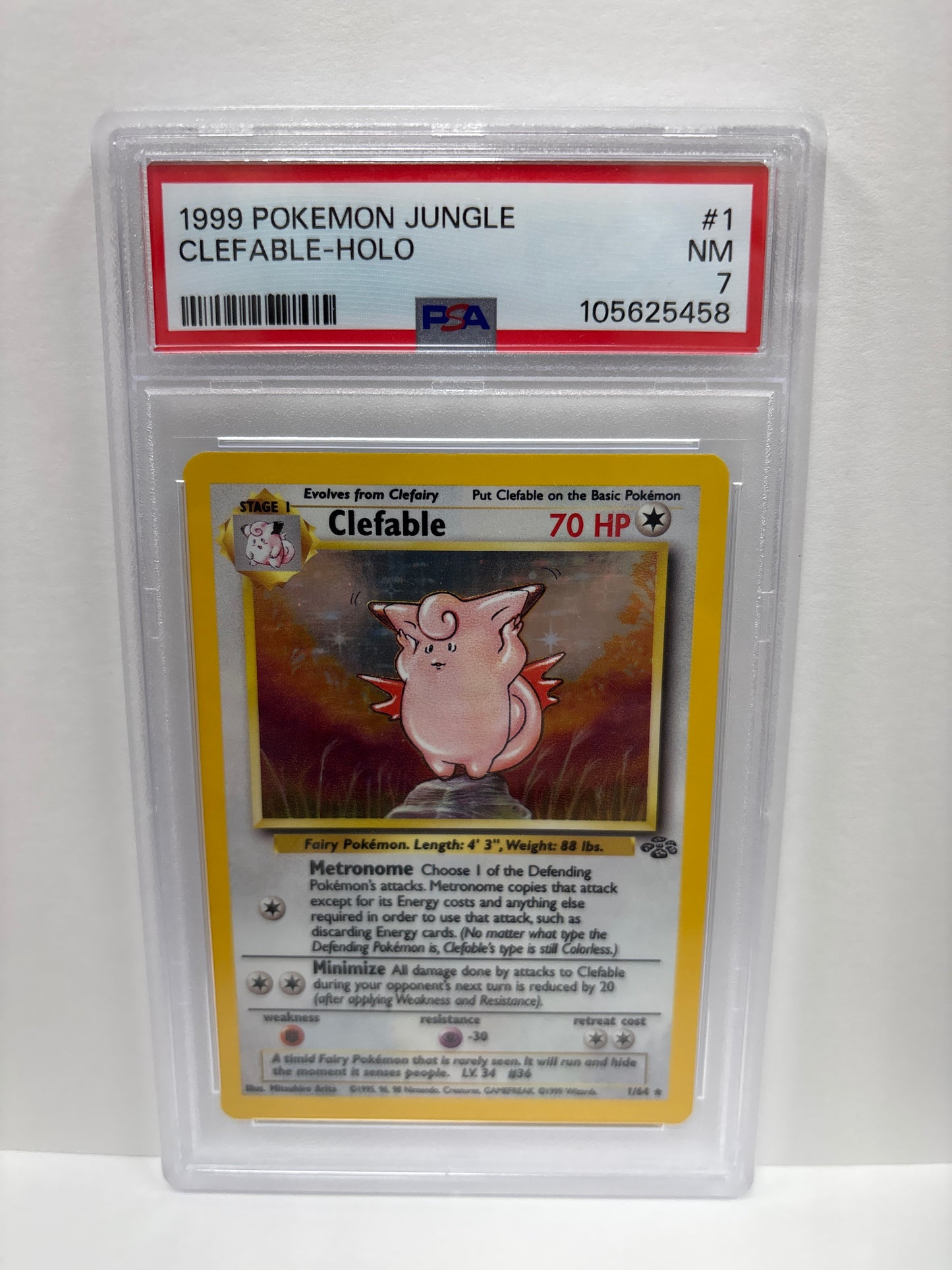 Pokemon Clefable 1/64 (1999) PSA 7