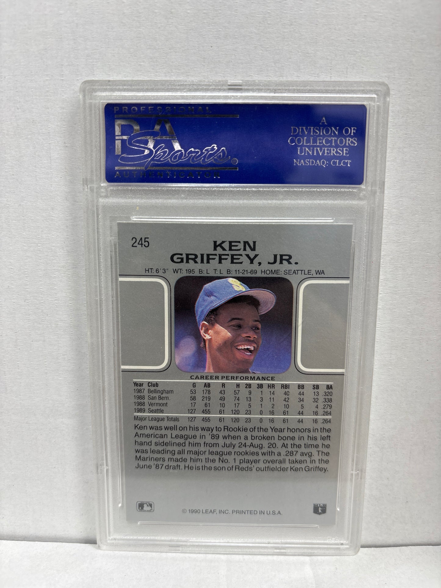 1990 Leaf Ken Griffey Jr. #245 PSA 9 (Old Slab)
