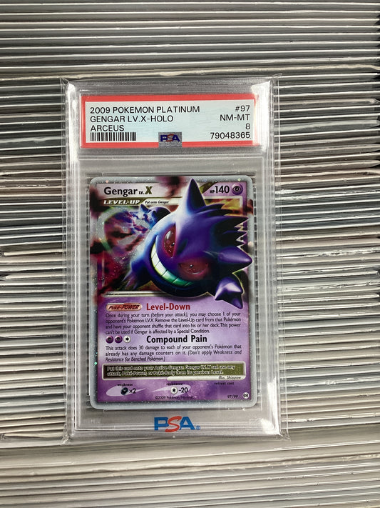 Pokemon Gengar LV.X 97/99 PSA 8