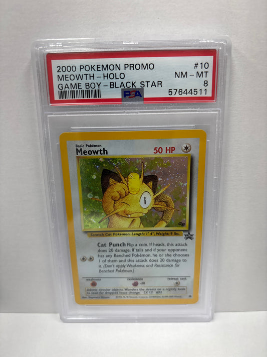 Pokemon Meowth 10 (2000) PSA 8