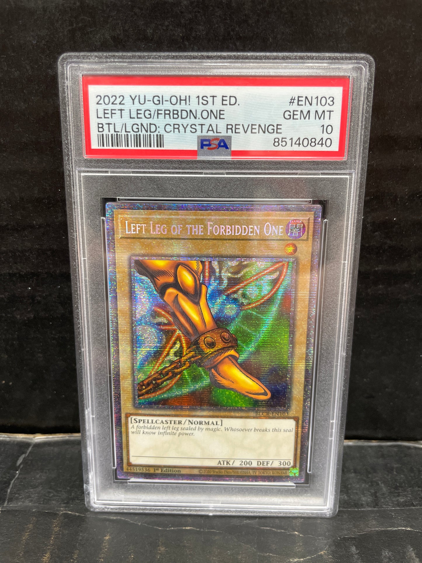 Yugioh Left Leg of the Forbidden One Exodia BLCR-EN103 First Edition PSA 10