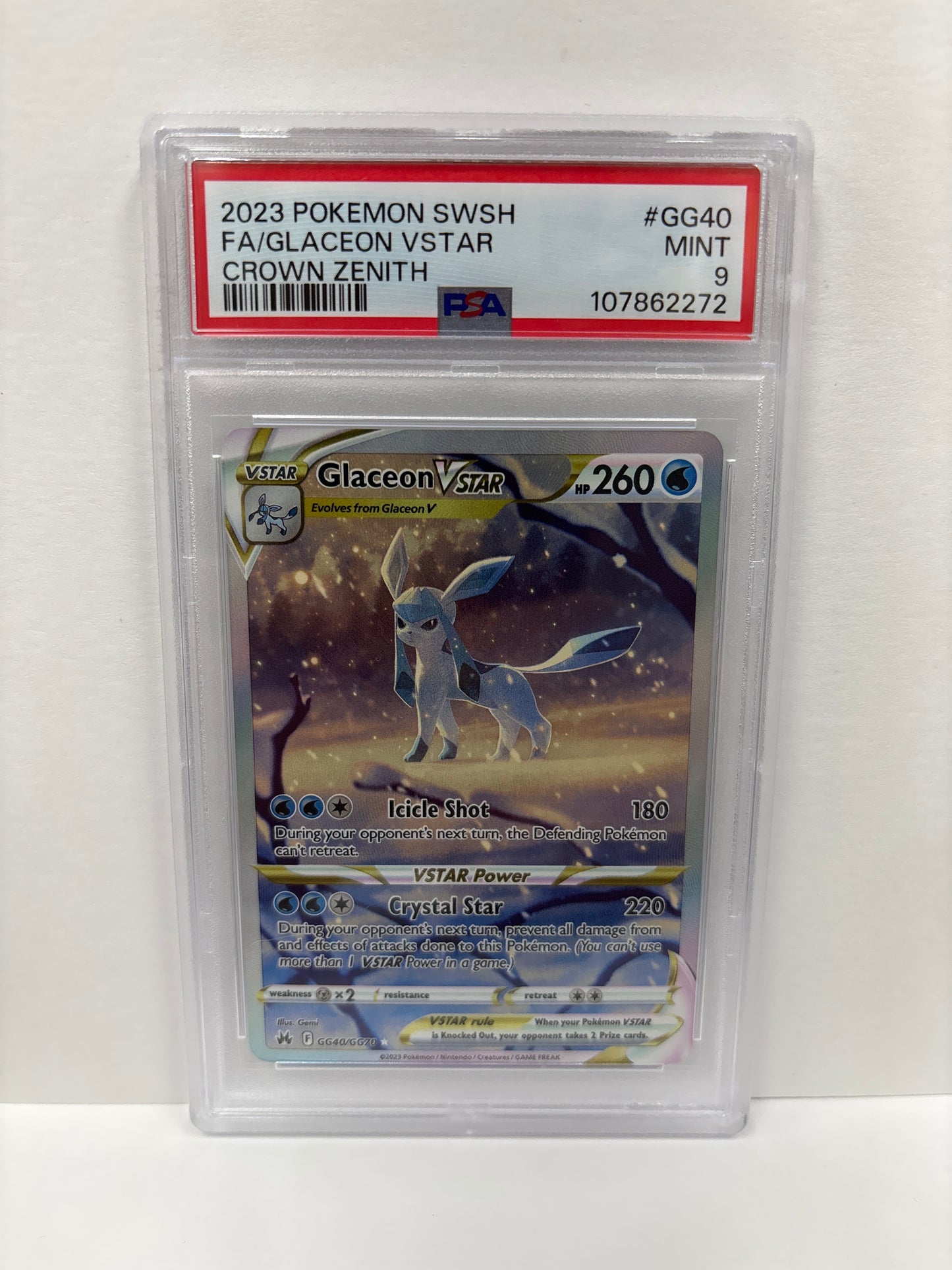 Pokemon Glaceon VSTAR GG40/GG70 PSA 9