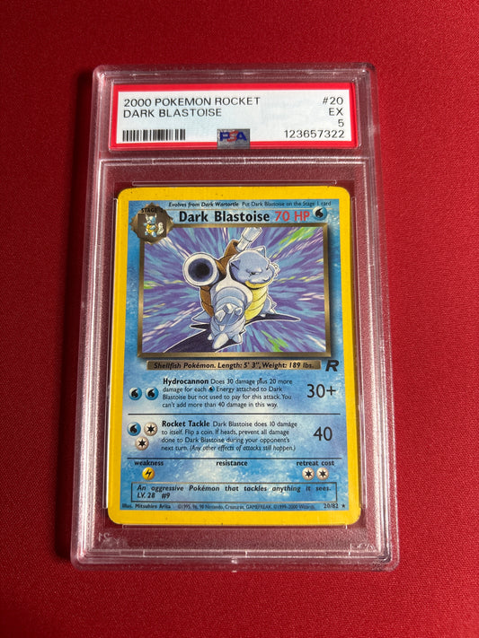 Pokemon Dark Blastoise 20/82 Unlimited (2000) PSA 5