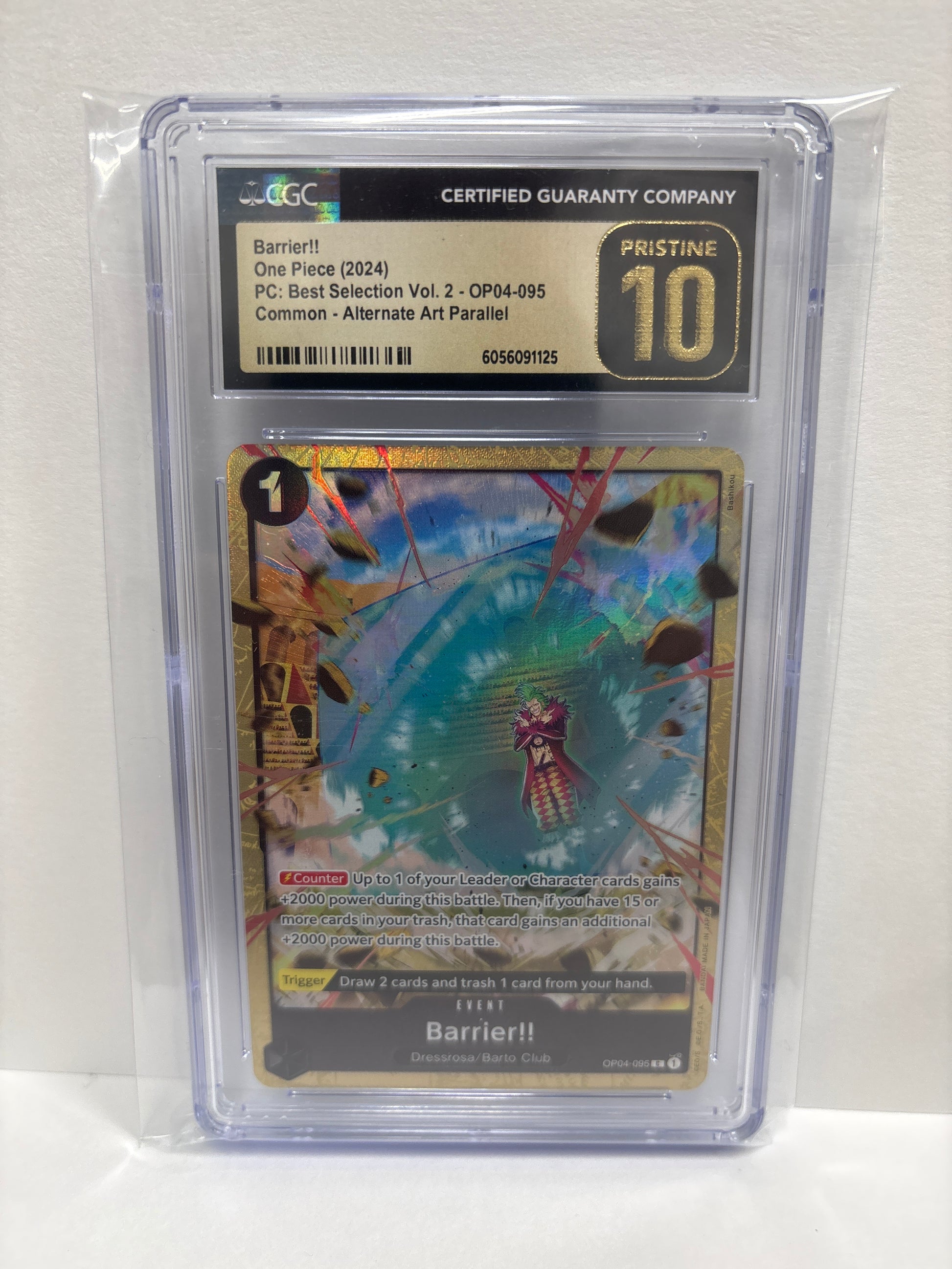 One Piece Card Game Barrier!! OP04-095 CGC Pristine 10 Zapp! Comics One Piece Card Game Barrier!! OP04-095 CGC Pristine 10 Zapp! Comics