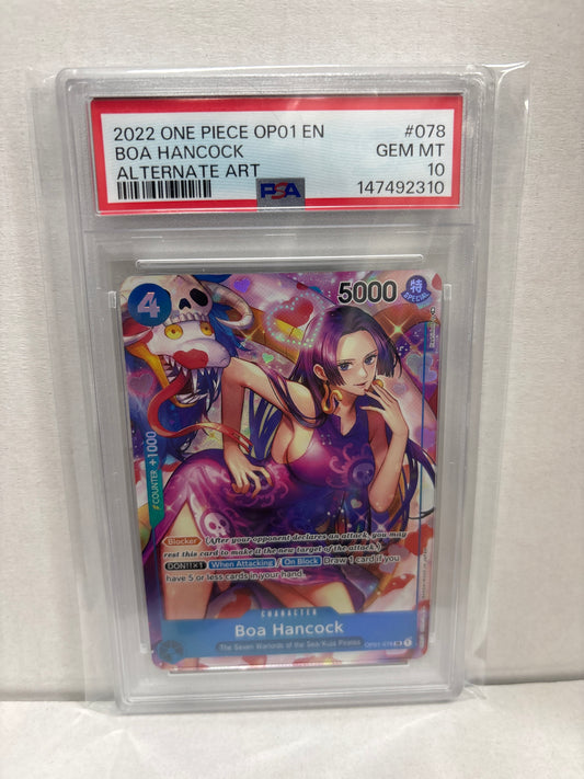 One Piece Card Game Boa Hancock OP01-078 PSA 10