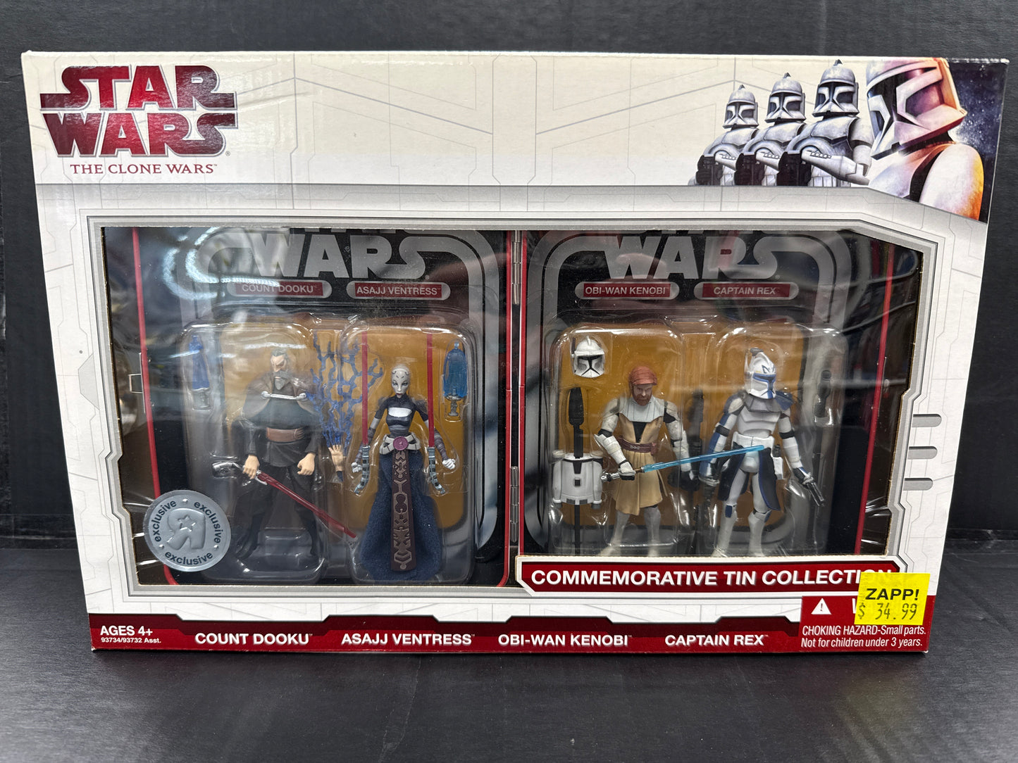 Star Wars The Clone Wars Commemorative Tin Collection Count Dooku Asajj Ventress Obi-Wan Kenobi Captain Rex