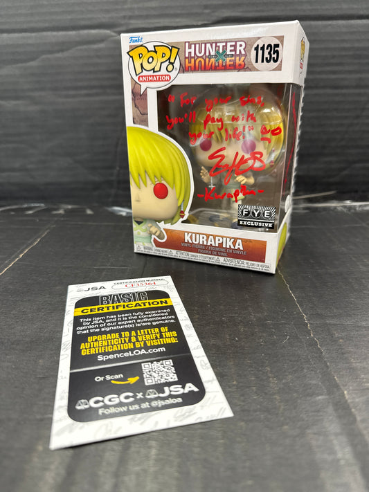 Funko Pop! Hunter x Hunter Kurapika FYE Exclusive 1135 Signed by Erika Harlacher (Grade A)