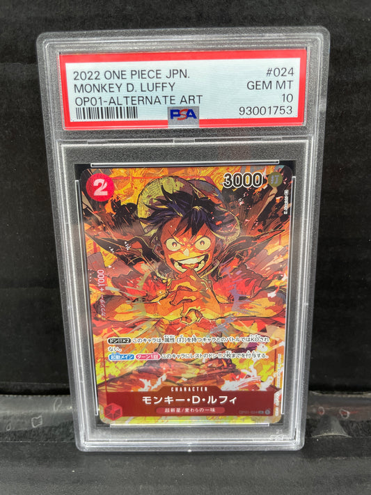 One Piece TCG Luffy AA JP OP01-024 PSA 10