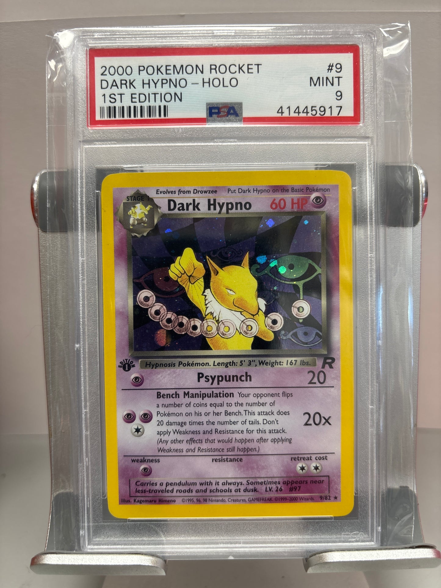 Pokemon Dark Hypno 9/82 1st Edition PSA 9