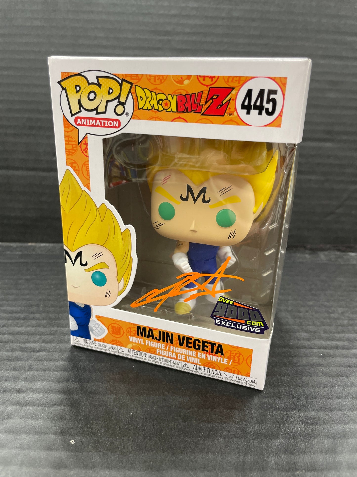 Funko Pop! Animation Dragon Ball Z Majin Vegeta 445 Over 9000 Exclusive Signed by Chris Sabat (Grade A-)