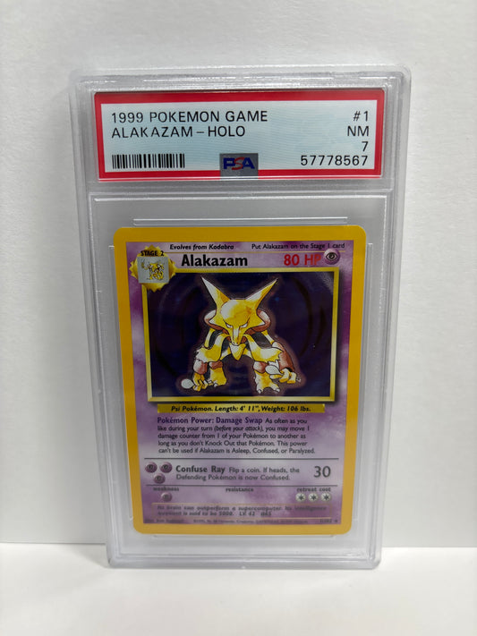 Pokemon Alakazam 1/102 (1999) PSA 7