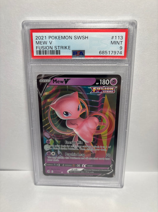 Pokemon Mew V 113/264 PSA 9 (Scratches on Slab)