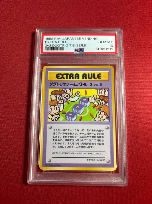 Pokemon Japanese Vending Extra Rule 3v3 Dugtrio (1998) PSA 10