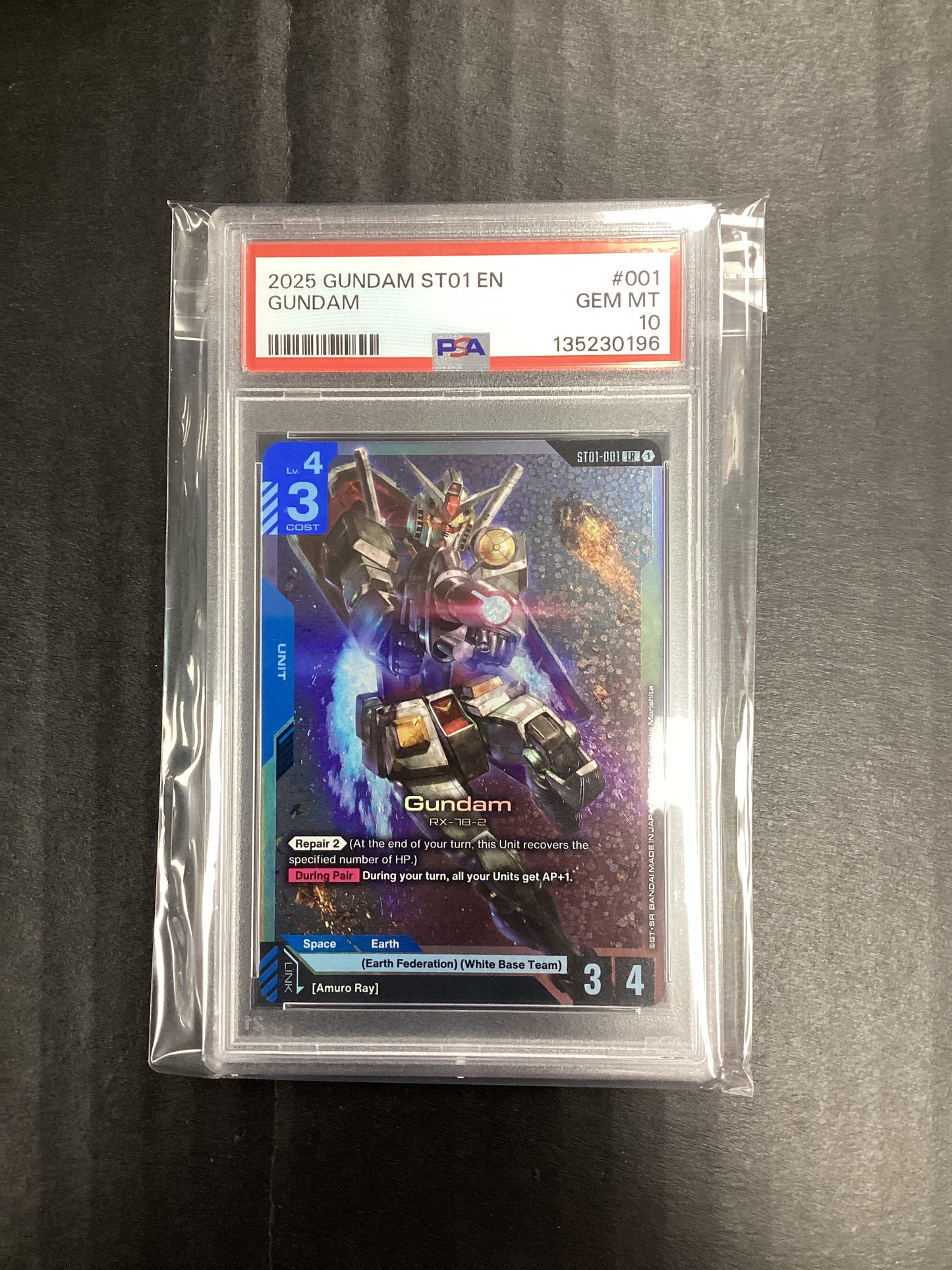 2025 Gundam Card Game Gundam ST01-001 LR PSA 10