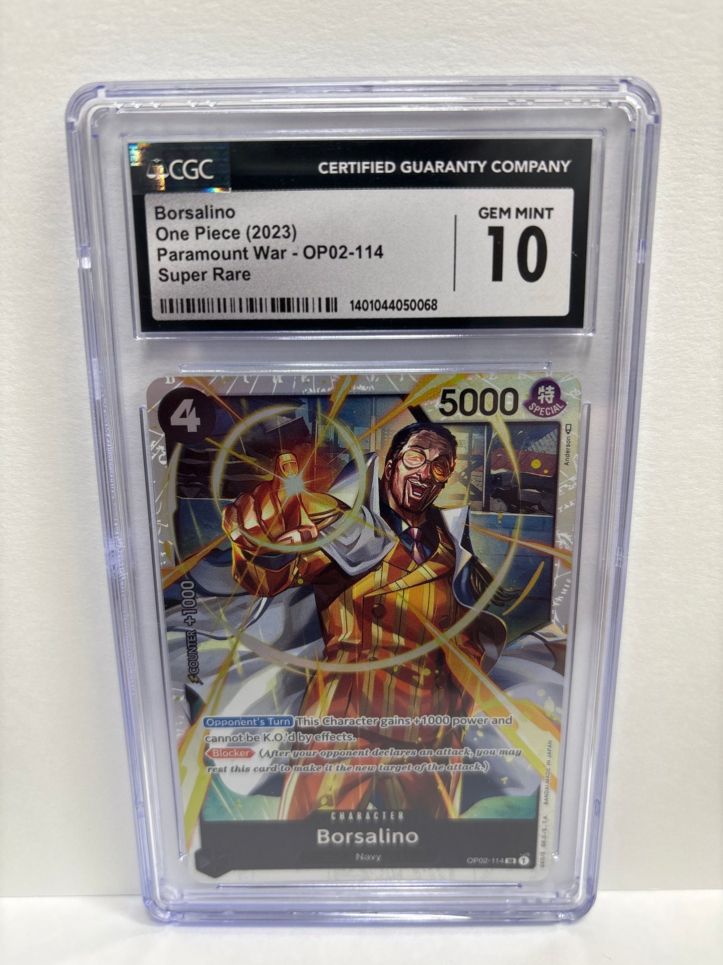 One Piece TCG Borsalino OP02-114 CGC 10