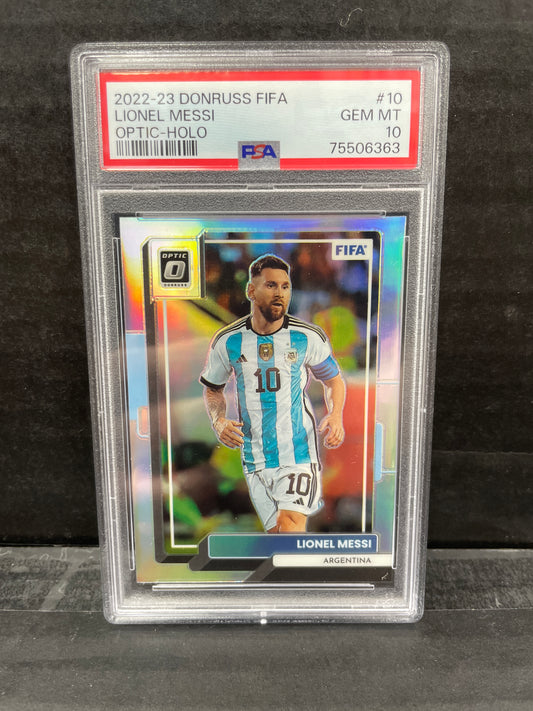 Lionel Messi #10 2022-23 Optic Holo PSA 10