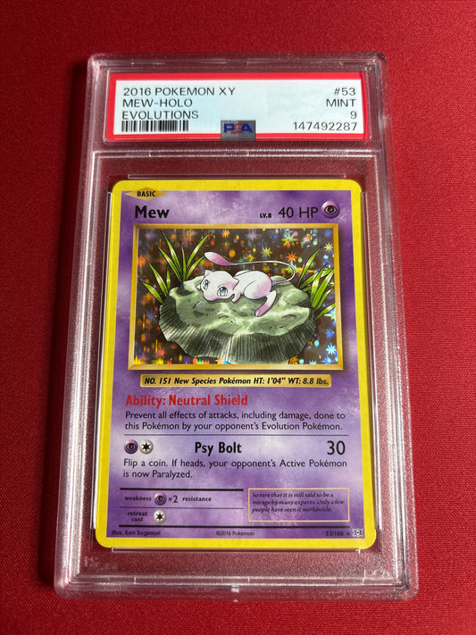 Pokemon Mew 53/108 HOLO PSA 9