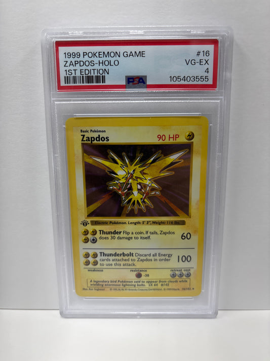 Pokemon Zapdos 16/102 1st Shadowless PSA 4