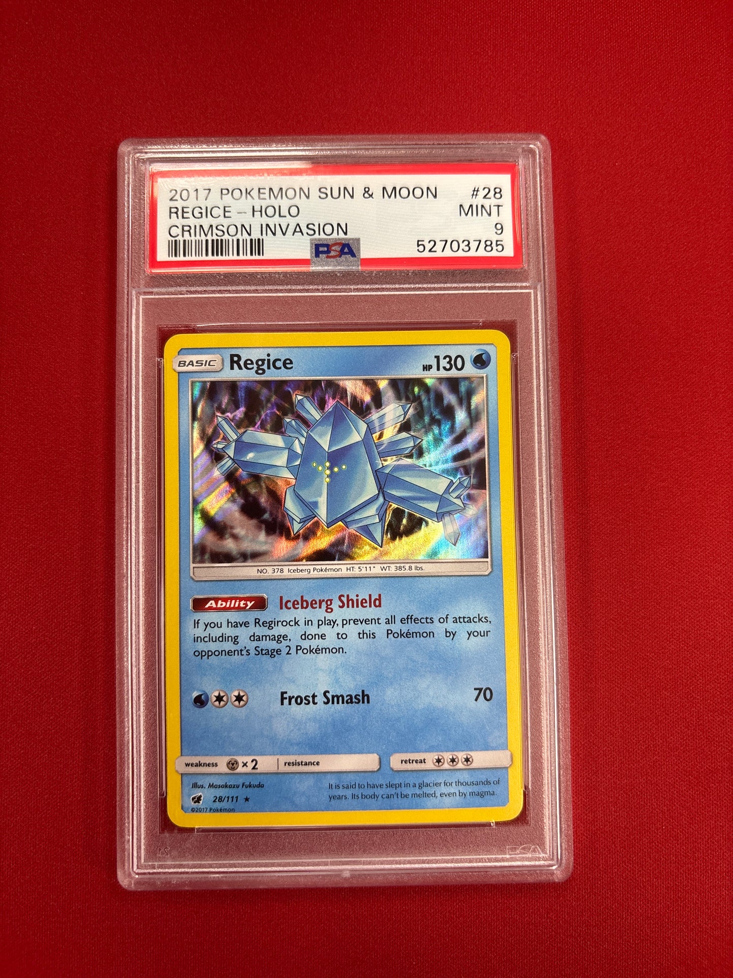 Pokemon Regice 28/111 HOLO PSA 9