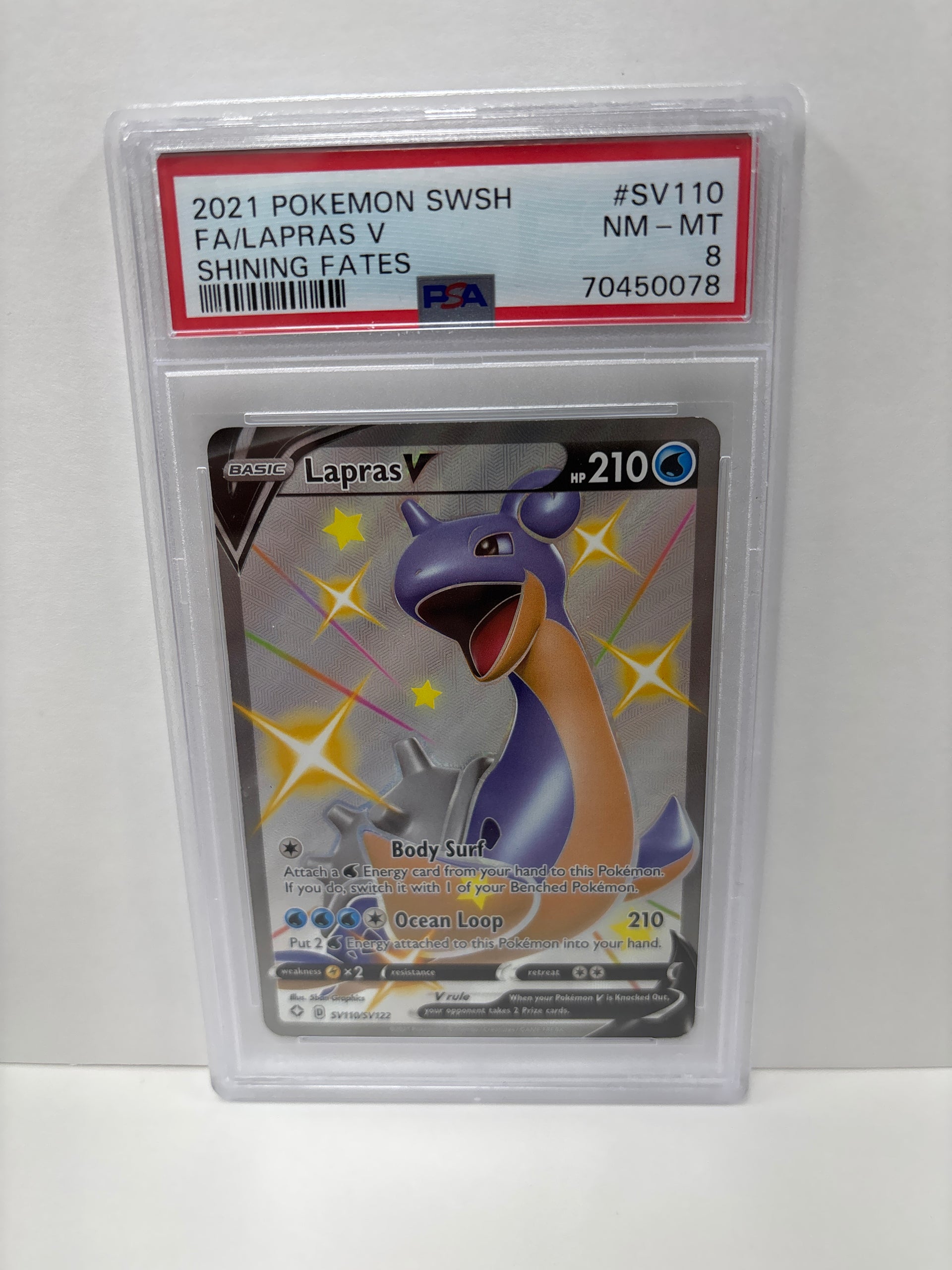 Pokemon Lapras V SV110/SV122 PSA 8 (Scratches on Slab) Zapp! Comics Pokemon Lapras V SV110/SV122 PSA 8 (Scratches on Slab) Zapp! Comics