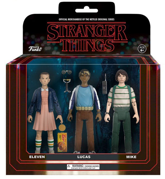 Stranger Things 3.75" Action Figure Three-Pack Eleven, Lucas, Mike