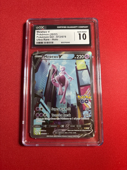 Pokemon Mewtwo V 072/078 CGC 10