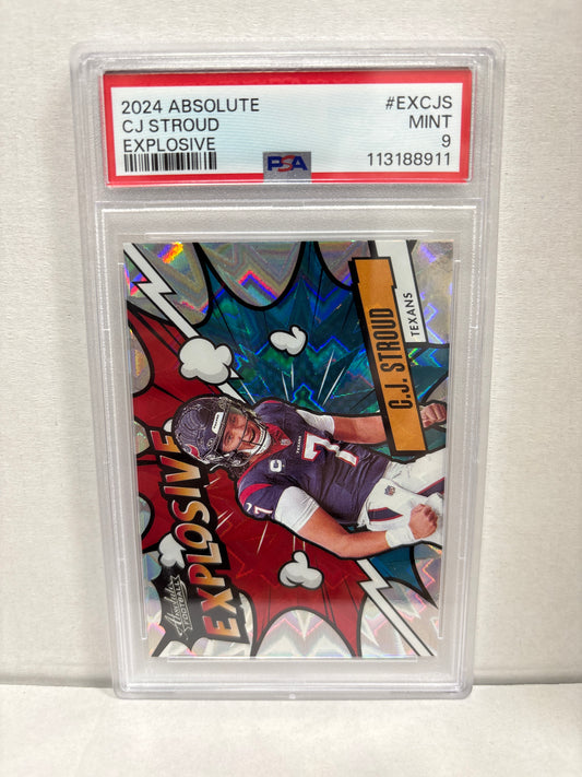 2024 Absolute Football CJ Stroud EX-CJS Explosive PSA 9