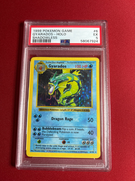 Pokemon Gyarados 6/102 Shadowless (1999) PSA 5