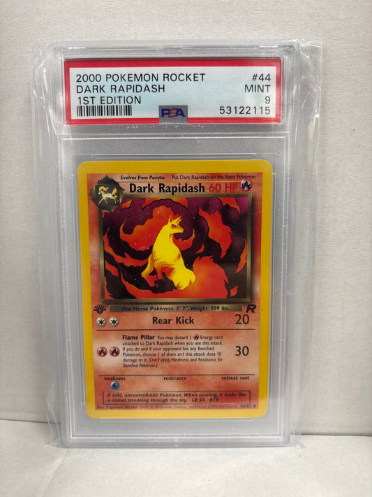 Pokemon Dark Rapidash 44/82 1st Edition PSA 9