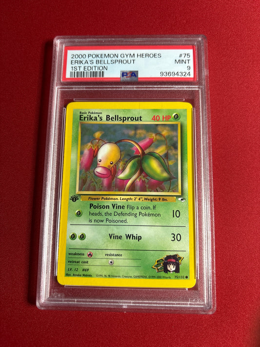 Pokemon Erika’s Bellsprout 75/132 1st Edition (2000) PSA 9
