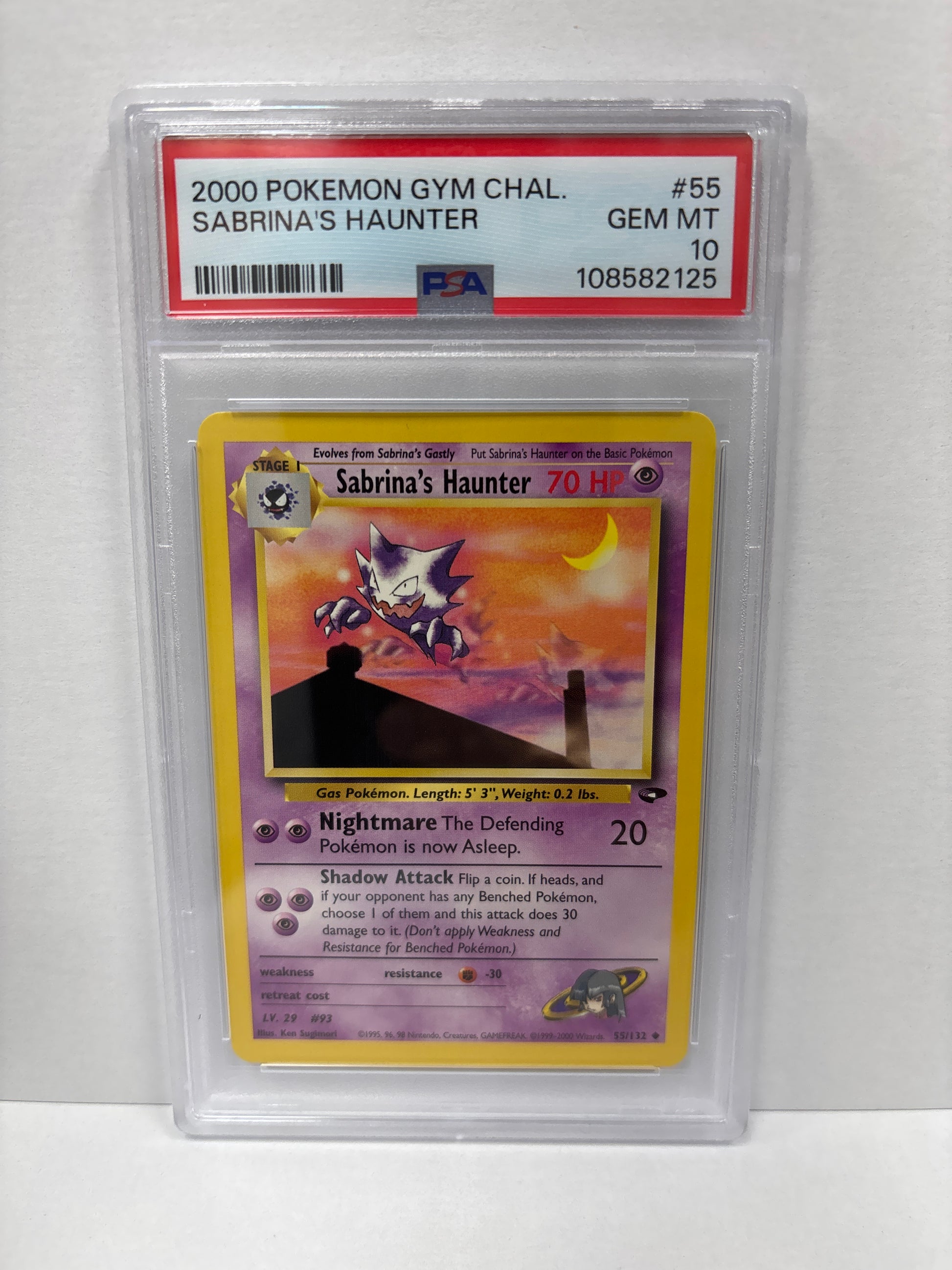 Pokemon Sabrina's Haunter 55/132 PSA 10 Zapp! Comics Pokemon Sabrina's Haunter 55/132 PSA 10 Zapp! Comics