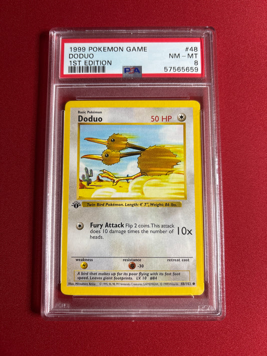 Pokemon Doduo 48/102 1st Edition Shadowless (1999) PSA 8
