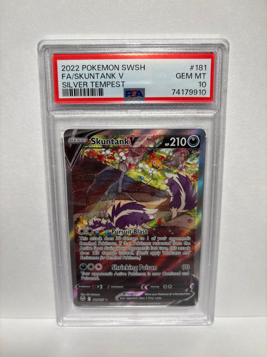 Pokemon Skuntank V 181/195 PSA 10