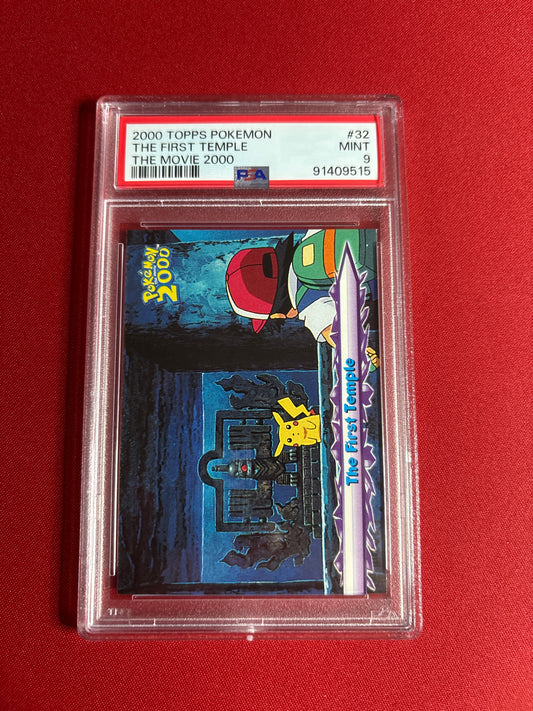 Pokemon 2000 Topps Pokemon The Movie The First Temple #32 PSA 9