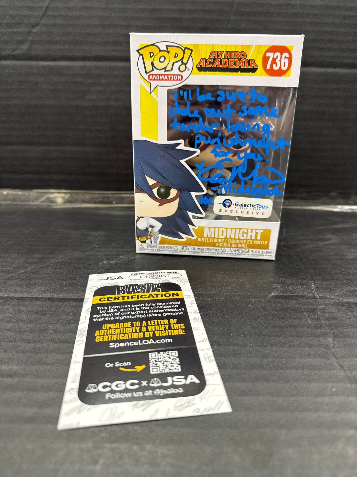 Funko Pop! My Hero Academia Midnight 736 Galactic Toys Exclusive Signed by Elizabeth Maxwell (Grade A)