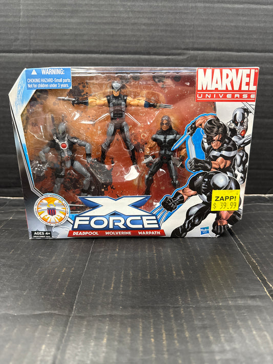 Marvel Universe 3.75 X Force Deadpool, Wolverine, Warpath 3 Pack