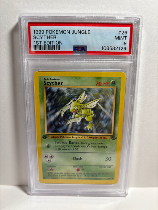 Pokemon Scyther 26/64 1st Edition (1999) PSA 9