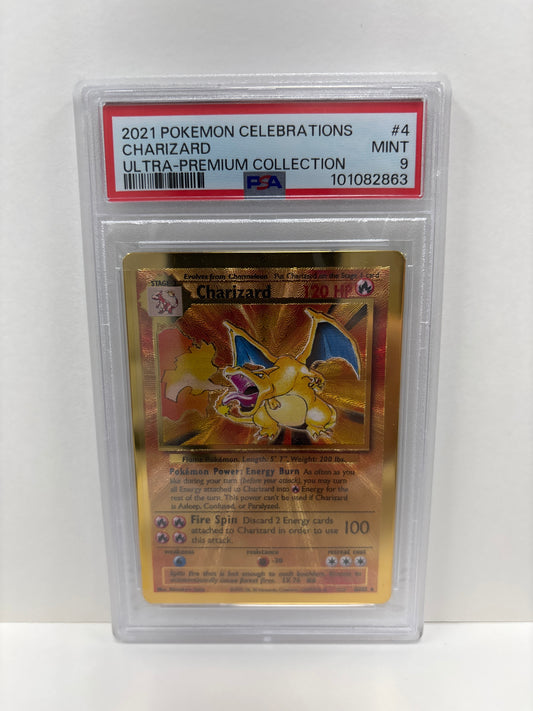 Pokemon Charizard 4/102 2021 Celebrations UPC Metal Card PSA 9