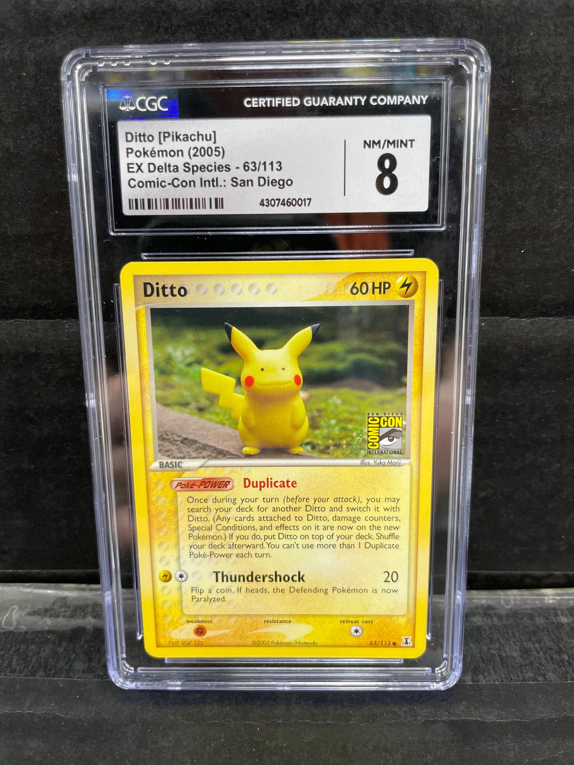 Pokemon Ditto SDCC 63/113 Pikachu CGC 8 Zapp! Comics Pokemon Ditto SDCC 63/113 Pikachu CGC 8 Zapp! Comics
