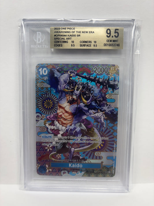 One Piece Card Game Kaido OP04-044 Beckett 9.5