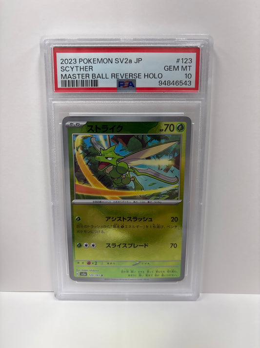 Pokemon Japanese Scyther 123/165 Master Ball PSA 10