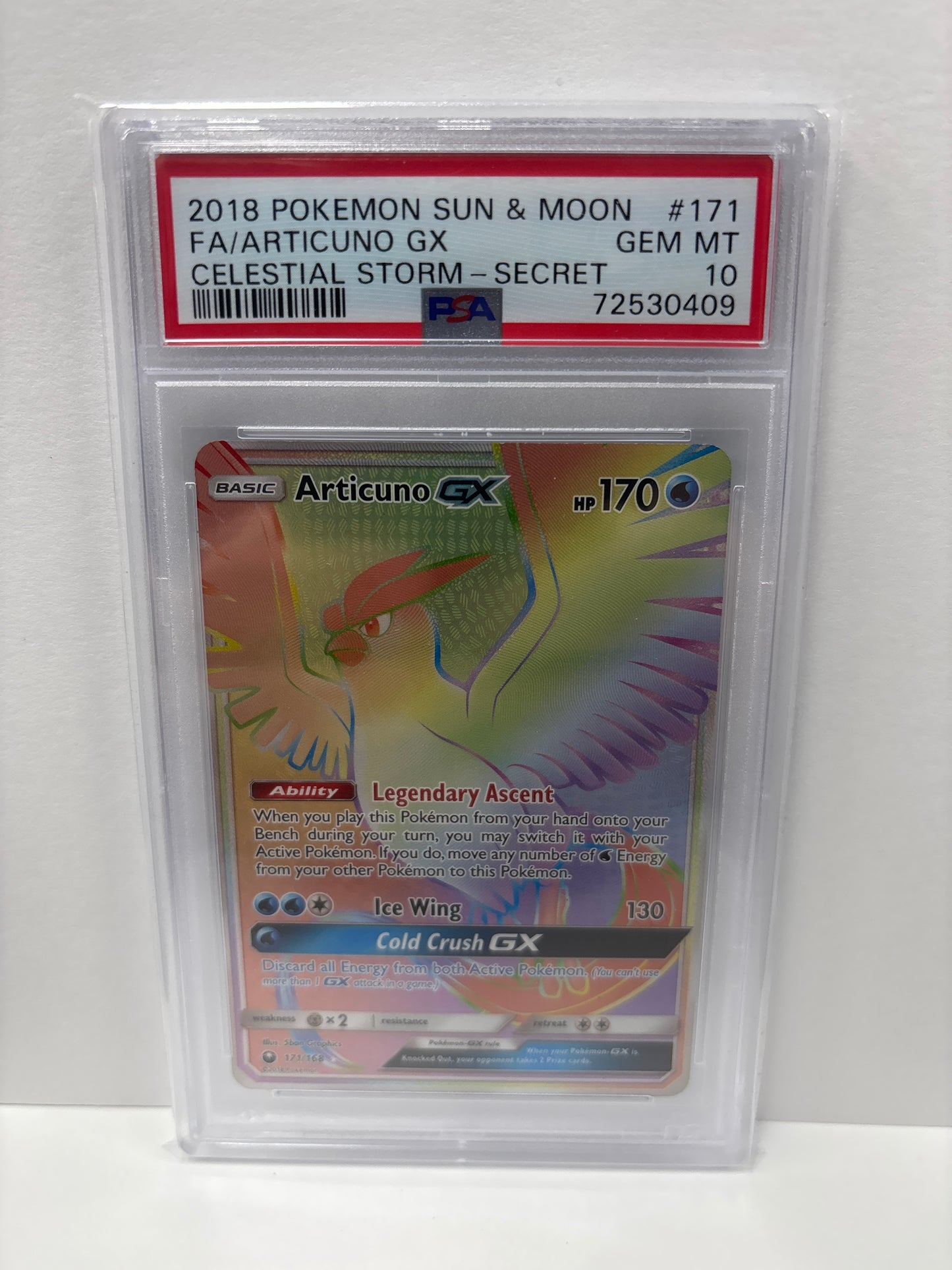 Pokemon Articuno GX 171/168 PSA 10
