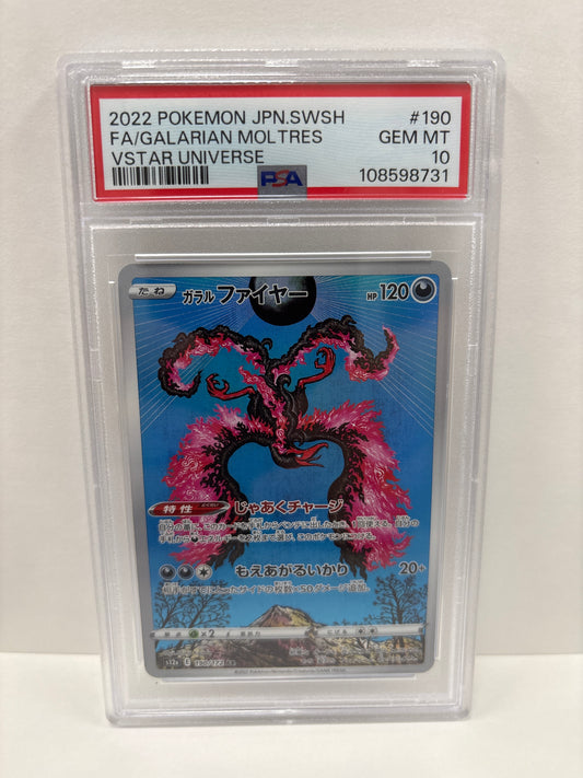 Pokemon Japanese Galarian Moltres 190/172 PSA 10
